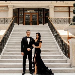 Mac Duggal Off the Shoulder Velvet Trumpet Dress